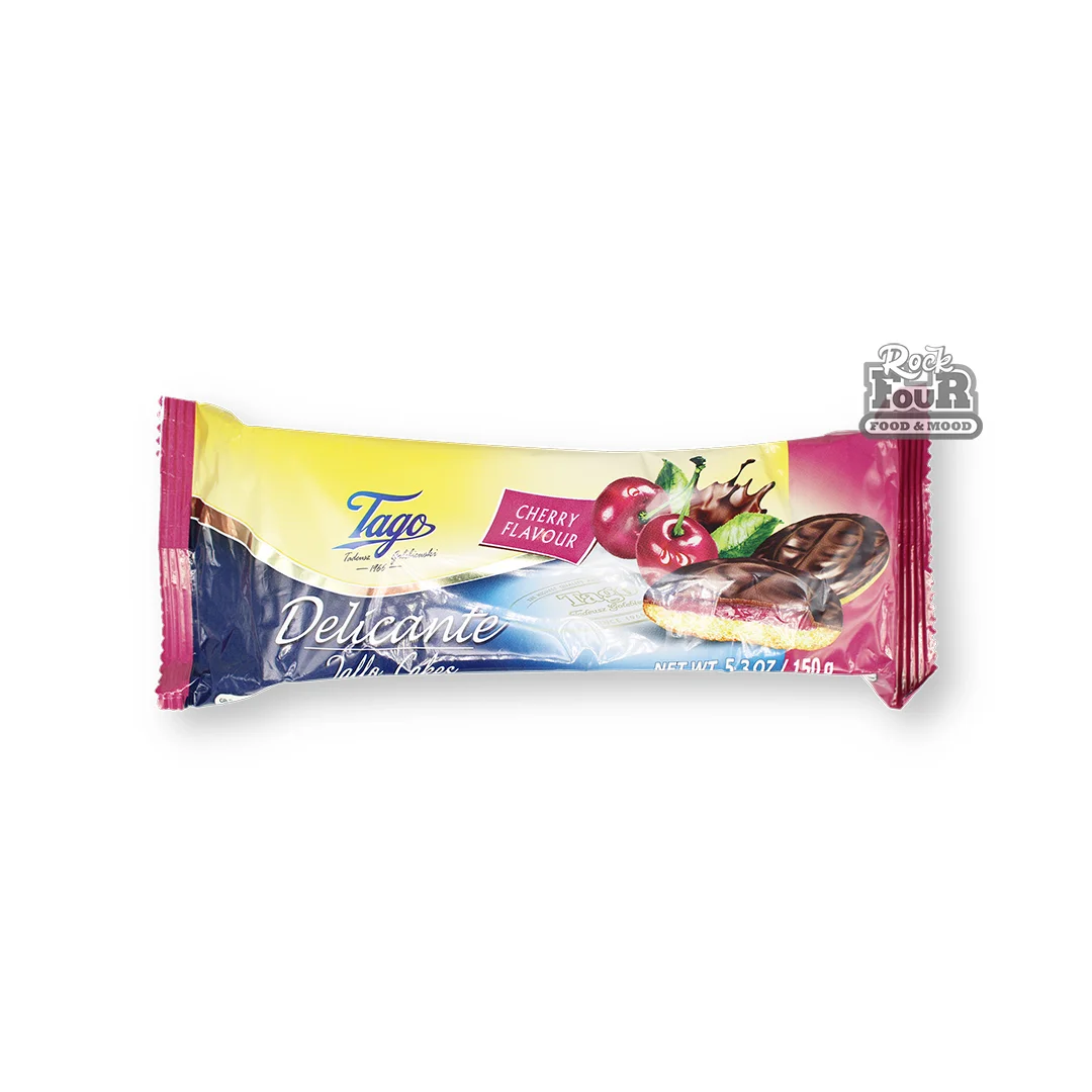 Печенье в шоколадной глазури «Tago Delicante Jelly Cake» с вишневой начинкой 150г